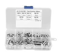 ANKROYU 180 PCS M4 304 Vis en acier inoxydable Kit d'écrous, Grade Flat Head Hex Pocket Assortiment avec boîte pour la construction de la construction de la construction industriel