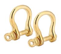 ANKROYU 2 Ensembles De Manilles d'ancrage, Crochet à Clé De Type U en Laiton De 10 Mm, Boucle en Fer à Cheval en Forme De U en Laiton, Manille à Nœud pour Chaînes, Câbles Métalliques, Paracorde De Le