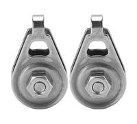 ANKROYU 2 PCS 304 Poulle de Voile en Acier Inoxydable, Bloc de roulement à Billes avec Espace Filaire de 3 mm, poulie Marine à Charge Lourde pour gréement en Kayak en canoë, Usage