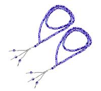 ANKROYU 2 pièces de perles musulmanes Premium faites à la main Tasbih 99 noms d'allah chapelet religieux pour cadeau quotidien et spirituel perles de 8mm (Violette)