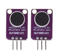 ANKROYU 2 pièces MAX4466 carte amplificateur de microphone électrique CMA4544PFW module audio à gain réglable haute sensibilité pour l'enregistrement vocal projets FFT bricolage él