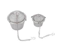 ANKROYU 2 pièces passoire à boule de thé en maille d'acier inoxydable de qualité supérieure avec longue chaîne à crochet pour infuser le filtre de cuisson de thé en feuilles mobile (Diamètre: 4,5 cm