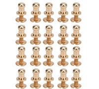 ANKROYU 20 Ensembles de Rivets à Vis, Goujon à Tête Ronde en Laiton Massif, Rivets pour Cuir, Vêtements, Chaussures et Ceintures, Accessoires de Décoration DIY(Tête De Moine Or 7 * 5mm)