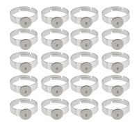 ANKROYU 20 pièces anneaux réglables en acier inoxydable de qualité supérieure, base plate de 8 mm, kit de fabrication de bijoux à faire soi-même, pour les amateurs de bagues person
