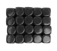 ANKROYU 20 pièces dés en Plastique de 16mm Cubes de Coin Ronds pour Jeux de société enseignement des mathématiques Bricolage Personnalisable fête Famille Amusant Jouets éducatifs l (Noire)