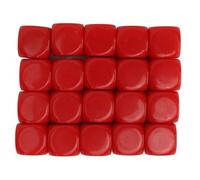 ANKROYU 20 pièces dés en Plastique de 16mm Cubes de Coin Ronds pour Jeux de société enseignement des mathématiques Bricolage Personnalisable fête Famille Amusant Jouets éducatifs l (Rouge)