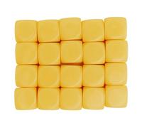 ANKROYU 20 pièces dés en Plastique de 16mm Cubes de Coin Ronds pour Jeux de société enseignement des mathématiques Bricolage Personnalisable fête Famille Amusant Jouets éducatifs l (Jaune)