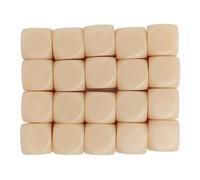 ANKROYU 20 pièces dés en Plastique de 16mm Cubes de Coin Ronds pour Jeux de société enseignement des mathématiques Bricolage Personnalisable fête Famille Amusant Jouets éducatifs l (Beige)