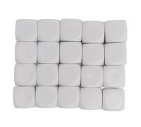 ANKROYU 20 pièces dés en Plastique de 16mm Cubes de Coin Ronds pour Jeux de société enseignement des mathématiques Bricolage Personnalisable fête Famille Amusant Jouets éducatifs l (Blanche)