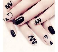 ANKROYU 24 Pièces/boîte Fini Nail Art, Forme Couverture Complète Manucure Colle sur Les Ongles, Presse sur Les Ongles Faux Ongles Artificiels, pour Un Usage Quotidien