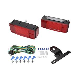 ANKROYU 2PCS 12V LED feux de remorque submersible étanche rectangulaire feu arrière 12V LED submersible bas profil rectangulaire feux de remorque pour bateaux marins RV