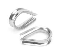 ANKROYU 2PCS Cosses De Câble Métallique De 18 Mm, Serre-Câble Marin En Acier Inoxydable Antirouille, Cosse Rigging Aluminium Double Viroles, Cosse De Câble En Forme De Cœur Pour Accessoire De Bateau