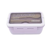 ANKROYU 3 Compartments Box Large Capacity 1400ml Leak Proof Microwave Safe Thermal Lunch Box Kids Students Office Workers Plastic Silicone Durable Lunch Container (Violet)
