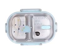 ANKROYU 304 Boîte à Lunch En Acier Inoxydable, Récipient Pour Aliments Chauds Doublure De Compartiment Portable Isolation Thermique Bento Lunch Box Illustration(bleu)