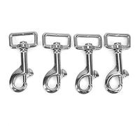 ANKROYU 4 PCS Crochet instantané en Acier Inoxydable, Boucle d'éwivelles de l'anneau carré avec déclencheur de Ressort, Pince de Rotation pour Laisse pour Animaux de Compagnie, san (73 mm)