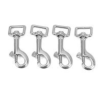 ANKROYU 4 PCS Crochet instantané en Acier Inoxydable, Boucle d'éwivelles de l'anneau carré avec déclencheur de Ressort, Pince de Rotation pour Laisse pour Animaux de Compagnie, san (59 mm)