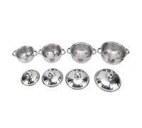 ANKROYU 4 pièces batterie de cuisine en acier inoxydable de qualité supérieure marmite antiadhésive avec couvercles casseroles de cuisine marmite à sauce à double poignée pour chef