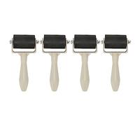 ANKROYU 4 pièces ensemble de rouleaux de Brayer en caoutchouc rouleau à main d'artisanat d'impression uniforme lisse et flexible avec poignée antidérapante pour les projets artisti