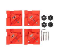 ANKROYU 4 pièces pinces d'angle à angle droit de 90 degrés rouge outil de travail du bois réglable pour boîtes tiroirs armoires pinces à ressort en plastique ABS en acier inoxydabl