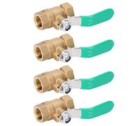 ANKROYU 4PCS 1/4 de pouce en laiton robinet à tournant sphérique Heavy Duty filetage femelle vanne d'arrêt d'eau pour système de plomberie tuyau de gaz tuyau solaire Constr