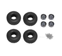 ANKROYU 4pcs RC Crawler Wheel Tires Set Primed Aluminium Alloy Hub Durable Off Road Accessories pour 1/10 Scale RC Cars 120x46mm (Tu colore)