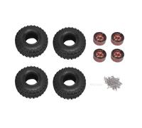 ANKROYU 4pcs RC Crawler Wheel Tires Set Primed Aluminium Alloy Hub Durable Off Road Accessories pour 1/10 Scale RC Cars 120x46mm (Brun)