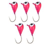 ANKROYU 5 pcs gabillons de pêche à la Glace, 5 mm de Hauteur en Acier en Carbone Lures, Lueur de Couleur vive pour Faible luminosité, Amortisseur de pêche à la Glace de gigantesqu