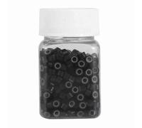 ANKROYU 500 anneaux pour extensions de cheveux de 5 mm avec doublure en silicone, perles en aluminium de qualité professionnelle pour des extensions de cheveux humains sûres, confo (Noire)