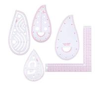ANKROYU 5pcs Règle de courbe professionnelle Ensemble d'outils de mesure de couture multiponiés avec échelle intégrée pour créateurs de mode et adapter des règles légères durables