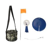 ANKROYU 6 PCS Tip Up Ice Fishing Flags, Portable Stainless Steel ABS Base with Storage Bag, Buoyant Markers for Multi Hole Winter Angling, Multi Hole Ice Angling Flags (Hook Style)