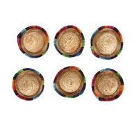 ANKROYU 6 Pièces Mini Chapeaux de Paille Sombrero Style Mexicain Chapeaux de Fête Colorés 3,7 Pouces à Large Bord pour Festivals Mariages Décorations DIY Matériel de Paille de Blé