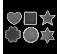 ANKROYU 6 pièces Silicone Moule Cercle carré coeur carré étoile Fleur Fleur Hexagon Formes Premium Food Grake Baking Chocolate Decorating DIY Craft Moule Kit pour les boulangers ma
