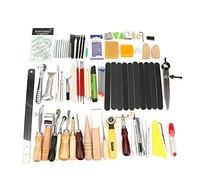 ANKROYU 60 pièces Kit d'outils d'artisanat du cuir ensemble d'outils de couture de sculpture de couture de cuir professionnel pour les projets de travail du cuir de bricolage matér