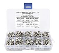 ANKROYU 600 PCS M3 304 Ensemble de vis hexadécimal, acier inoxydable, tête plate à tête plate pour l'équipement de communication du bureau à domicile, fixations de machines d'assem