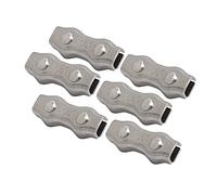 ANKROYU 6PCS Duplex Wire Rope Clips Stainless Steel Heavy Duty 2 Post Cable Clamps for Wire Rope Tightening Construction Marine Yachts RVs Home Decoration (M5)