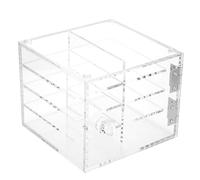 ANKROYU 8 Couches Transparent Rond Bourgeon De Coton Cas Acrylique Coton-Titulaire De Stockage Conteneur Organisateur