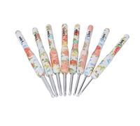 ANKROYU 8pcs crochet crochet ensemble ergonomique aux aiguilles de tricot en aluminium coloré pour la broderie de couture bricolage à la main (Petite fleur jaune)