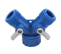 ANKROYU ABS Garden Water Tuyau 2 Voies en Forme de connecteur Distributeur en Forme de raccords de connecteur G3 / 4 Féche de Rouille épreuve à Double soupape pour Le Jardin Irriga (1 Un à Vendre)