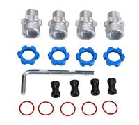 ANKROYU Adaptateur de moyeu hexagonal de roue cannelée Kit de mise à niveau en métal de qualité supérieure pour véhicules Traxxas Slash 2WD Rustler Stampede Bandit 4WD RC Performan (Bleue)