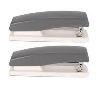 ANKROYU Agrafeuse de bureau, capacité de 20 feuilles, petite agrafeuse Portable antidérapante pour usage domestique et de bureau, en plastique et métal de qualité supérieure, 2 piè (Grise)