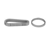 ANKROYU Alliage de Titane Keychain Clip extérieur Mini Mousqueton Porte-clés Durable Léger pour la randonnée Pêche Camping Alpinisme Voyager en Alliage de Titane 26mm 1.0in 28g (Bleu) (Gris)