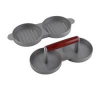 ANKROYU Aluminium professionnel alliage non bâton Dual Burger Press Moule Hamburger Hamburger Patty Maker Kitchen Tool pour Home Chefs Restaurants BBQ avec poignée en bois de 12 cm