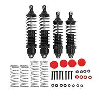 ANKROYU Amortisseurs TRAXXAS SLASH 4 pièces en alliage d'aluminium pour voiture RC, pièces de mise à niveau haute performance, ensemble de ressorts d'amortisseur avant et arrière p (Noir)