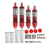 ANKROYU Amortisseurs TRAXXAS SLASH 4 pièces en alliage d'aluminium pour voiture RC, pièces de mise à niveau haute performance, ensemble de ressorts d'amortisseur avant et arrière p (Rouge)