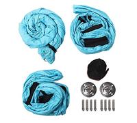 ANKROYU Anti-gravité yoga swing sling fitness aérien hamac hamac premium nylon tissu doux cutané convivial mousse épaisse épaisse pour le yoga pilates entraînant ciel bleu bleu vio (Ensemble complet