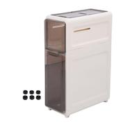 ANKROYU Armoire de Rangement étroite Organisateur Mince d'organisateur imperméable Rouleaux de Salle de Bain la blanchisserie Petit Espace maximiser Le Rangement PP Pet Plastique 6 Roues (2 Niveaux)