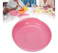 ANKROYU Assiette Anti-déversement Pratique Avec Base à Ventouse, Assiette Antidérapante Pour Soins Aux Personnes âgées, Assiette Rouge Sûre Pour une Aide à L'auto-alimentation Indépendante, Plat Rond