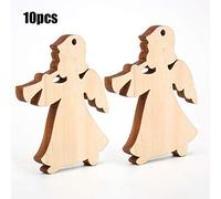 ANKROYU Assiettes suspendues en bois, 10 pièces, décorations d'arbre de noël faites à la main, fournitures artisanales colorées de fête de vacances avec corde pour la décoration de (N ° 18)