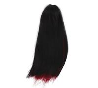 ANKROYU Ball Pouchles articulées perruques longues à double couleur droite à haute température Fibre résistant à la chaleur Coiffes de remplacement avec une frange pour 1/4 BJD 18, (Vin noir rouge)