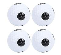 ANKROYU Balles de putting premium, lot de 4. Construction double couche avec point noir pour un entraînement de précision en intérieur et extérieur. Design blanc et noir.